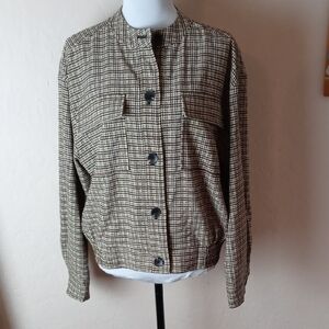 Vince Camuto Women's Black and Cream Houndstooth Jacket